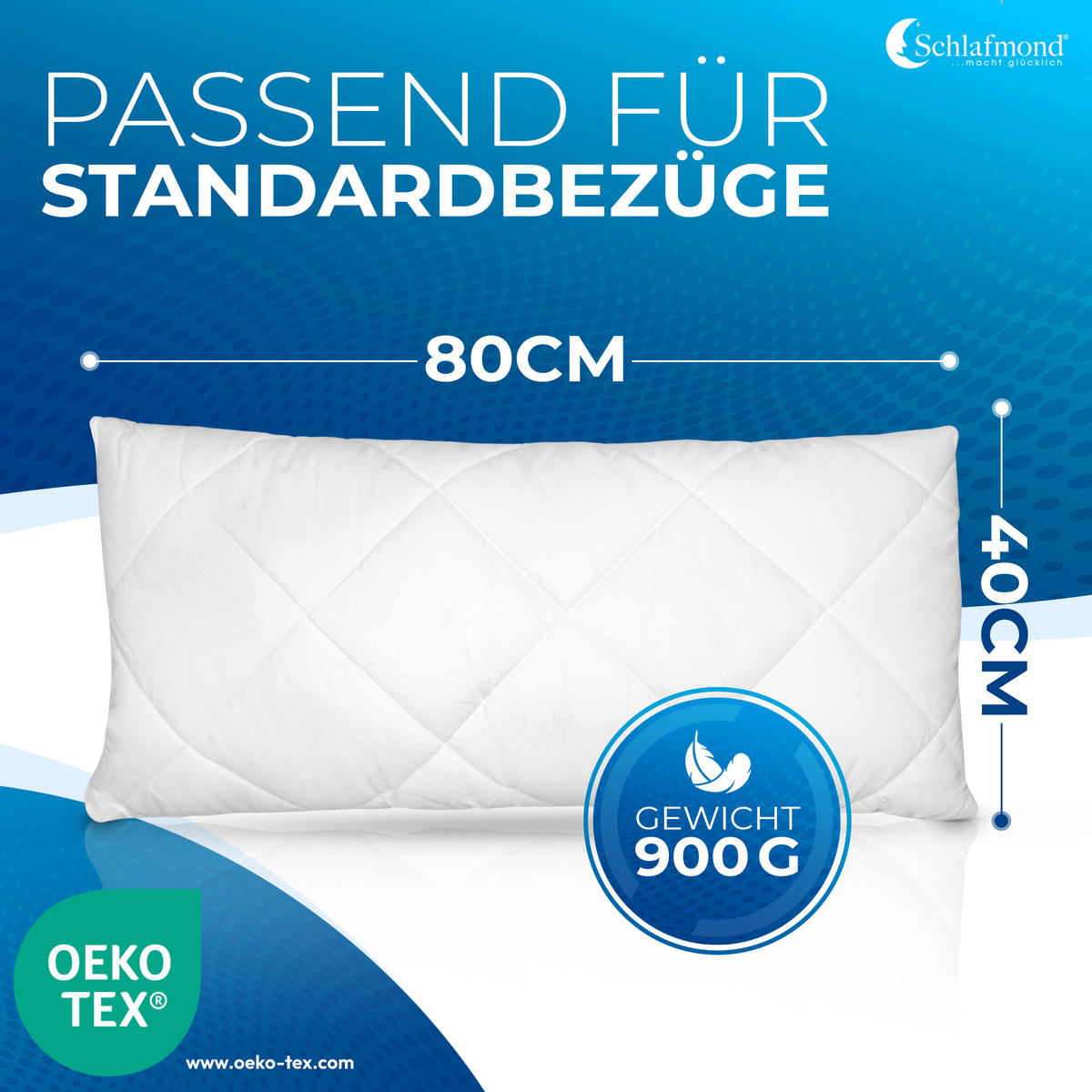 KOPFKISSEN Medicus Clean 40/80 cm, Allergikerkissen - Weiß, Naturmaterialien (40/80cm) - Schlafmond