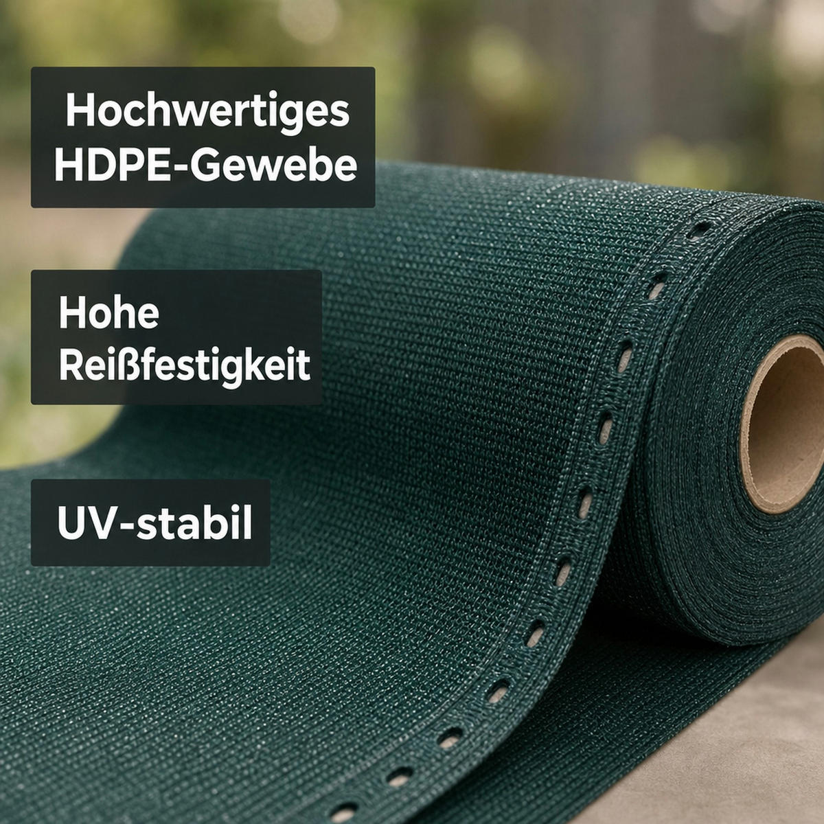 SICHTSCHUTZNETZ - Dunkelgrün, Kunststoff (120/120cm) - KLASEBO
