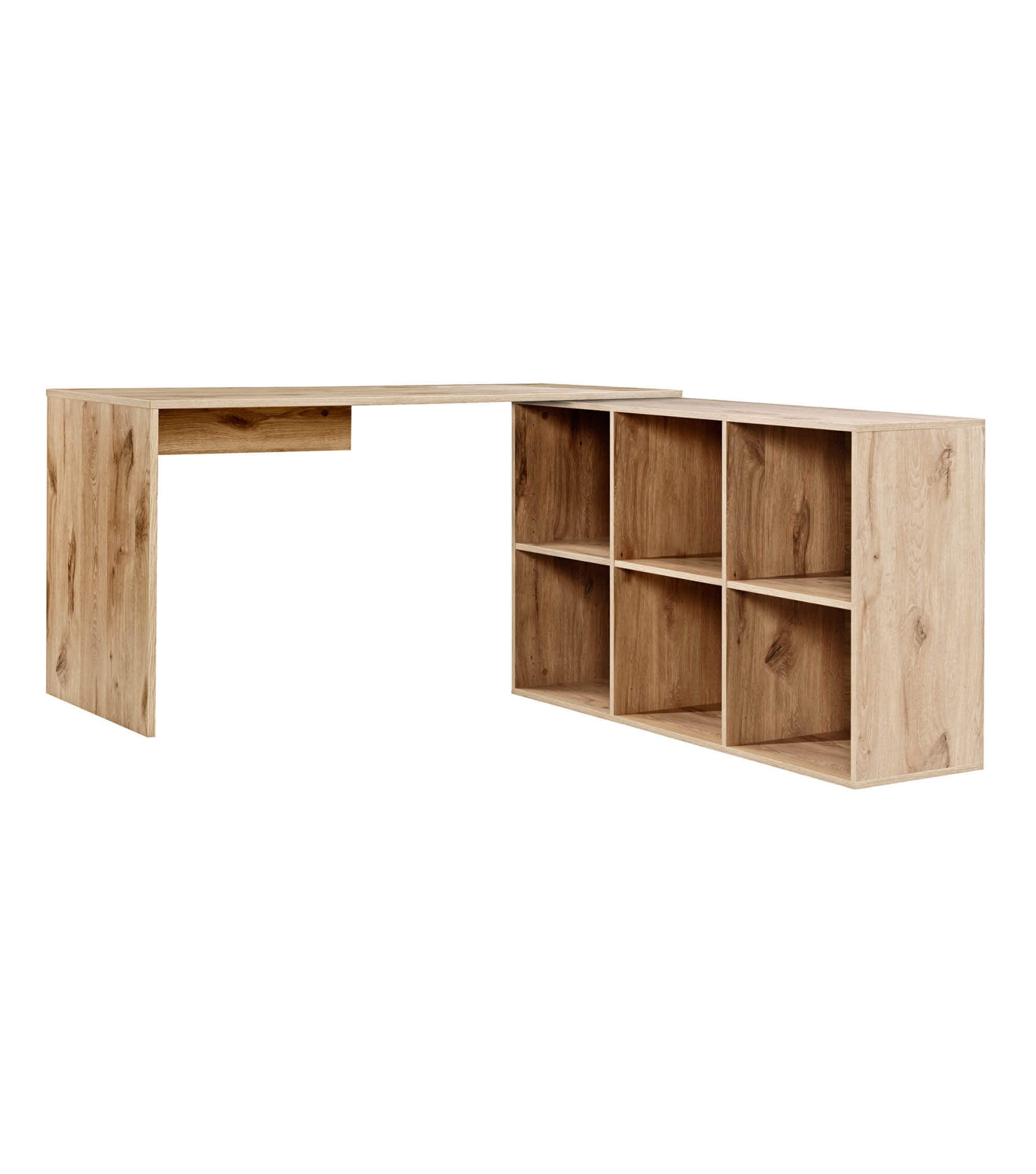 ECKSCHREIBTISCH Der Produktive - Eichefarben, Holzwerkstoff (65/145/77cm) - Mokebo