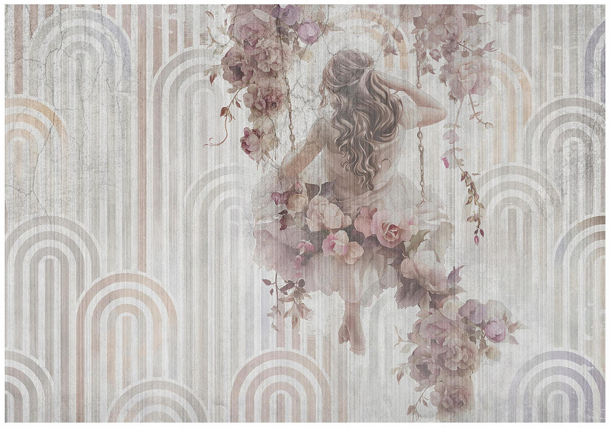 FOTOTAPETE Frau Vintage Grau 312x219 cm - Multicolor, Papier (312/219cm) - Wallarena