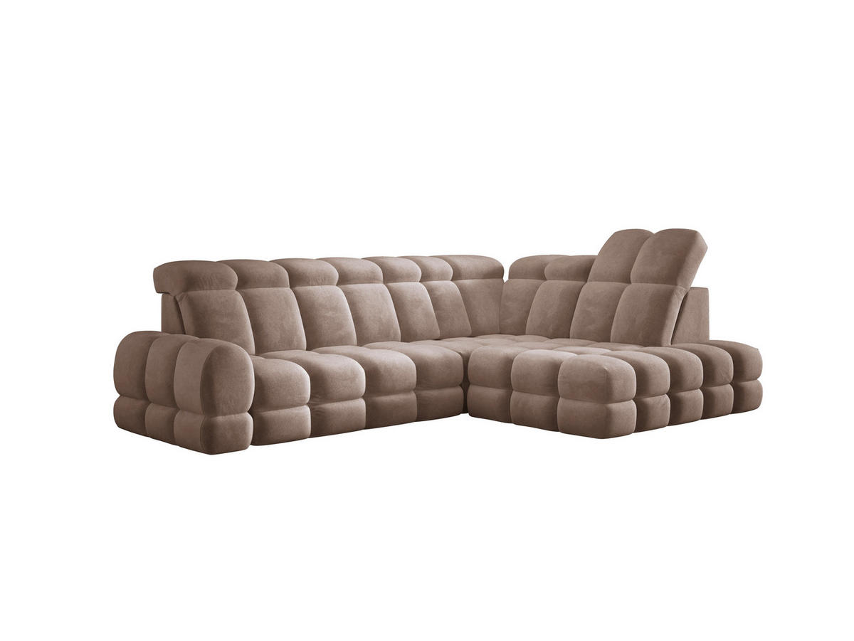 ECKSOFA TOLLO Salvador-stoff L-form 302x217x105 cm braun - Braun, Holz/Textil (217/302cm) - DomoHome