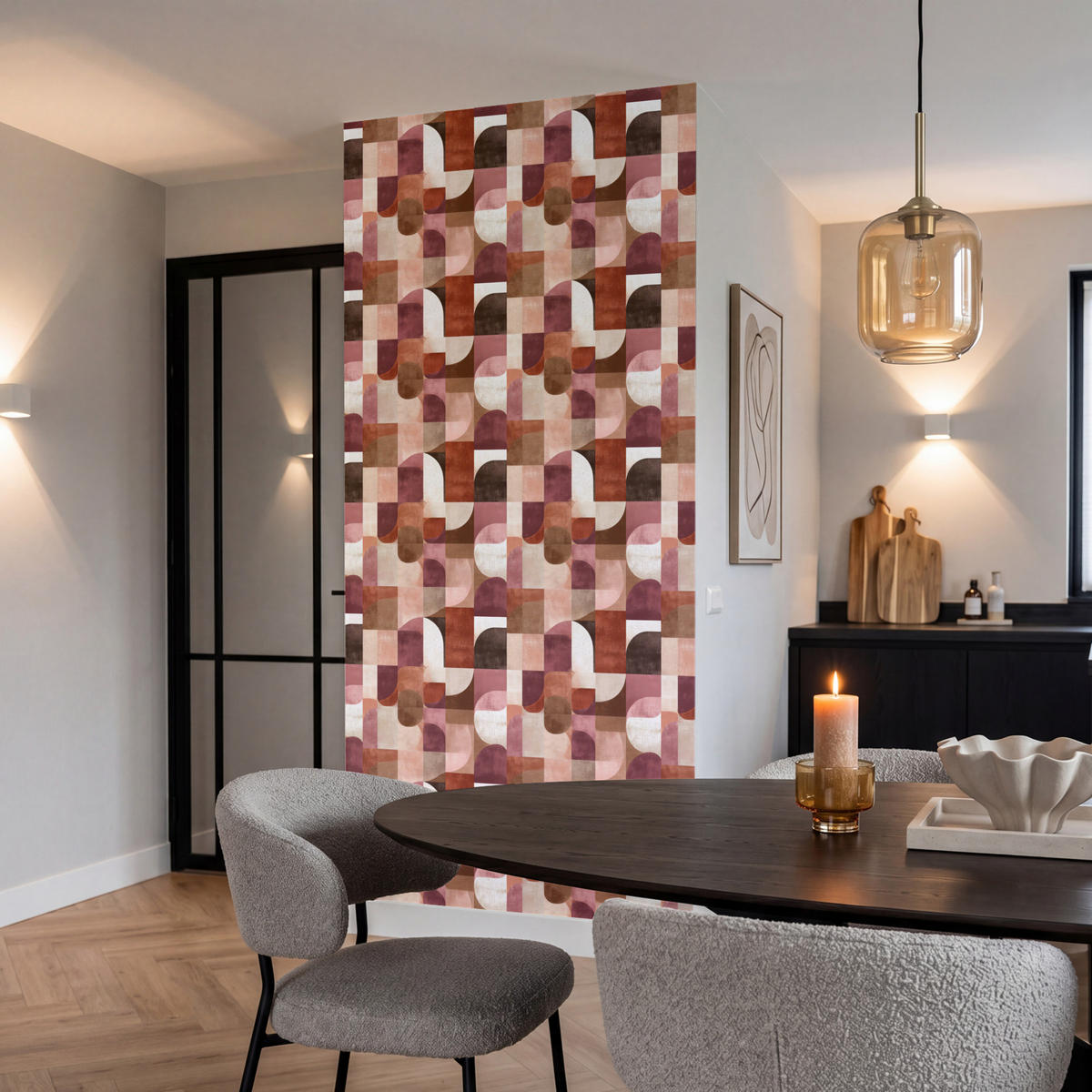 TAPETE - Geometrie - Modern - Retro - 100x200 cm - Multicolor, Papier (100/200cm) - OnlyWow
