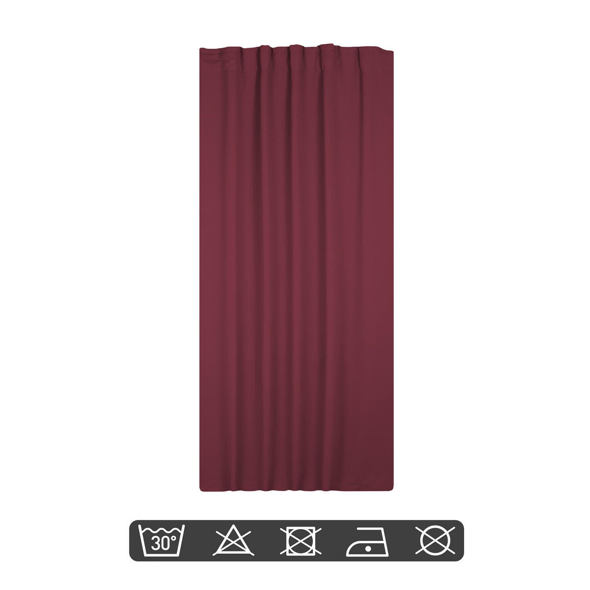VERDUNKELUNGSVORHANG Kräuselband 140/145 cm Bordeaux - Bordeaux, Textil (140/145cm) - TiborTex