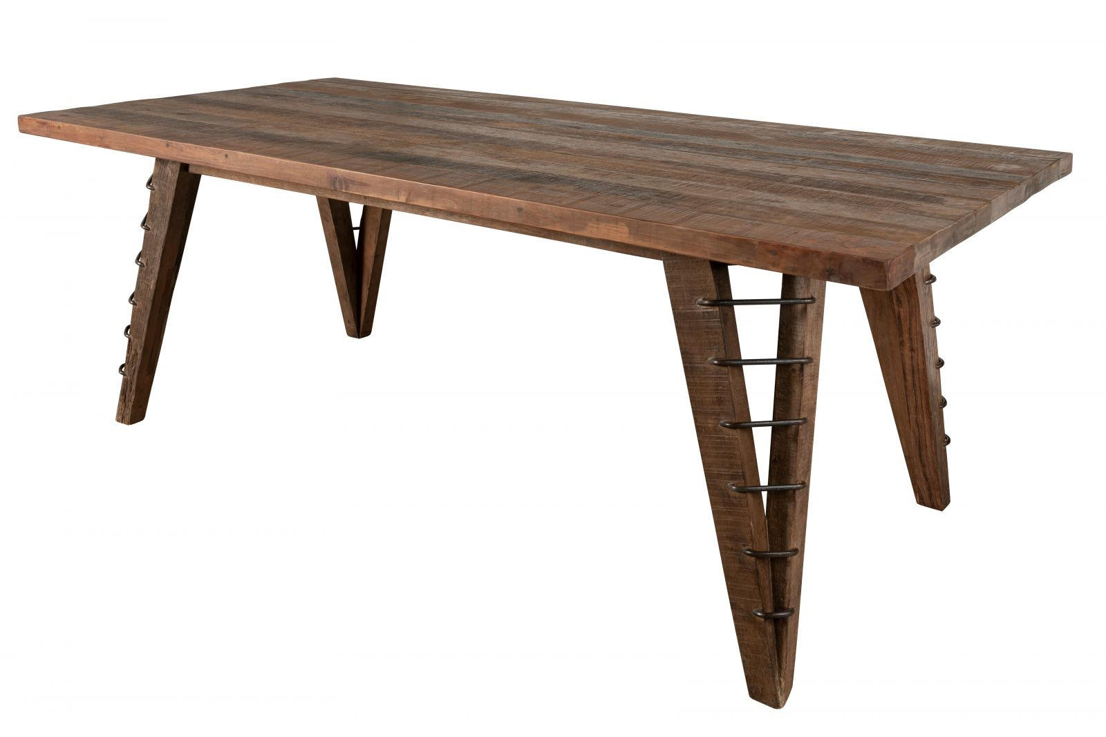 ESSTISCH Mixwood Teak 200x100 natur lackiert BASSANO #131 - Naturfarben, Holz (200/100/78cm) - Massivmoebel24