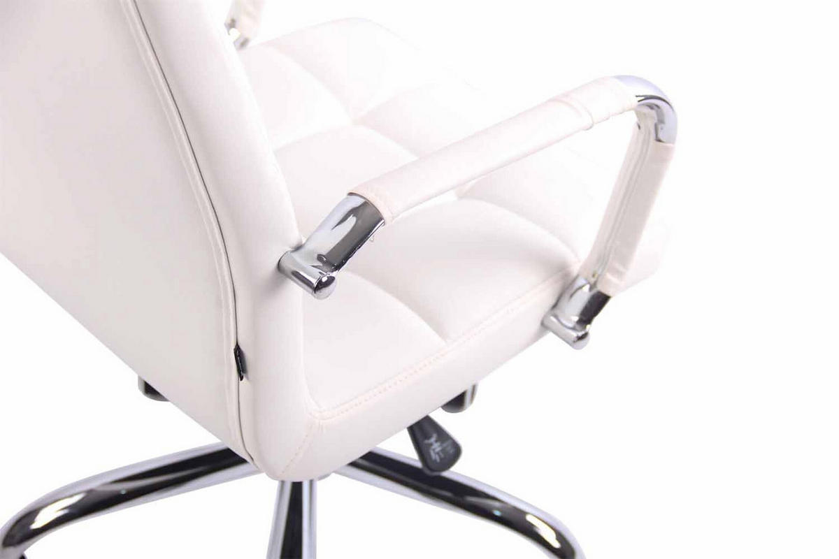 BÜROSTUHL Deal, Kunstleder Weiß - Weiß, Textil/Metall (56/104/62cm) - TPFLiving