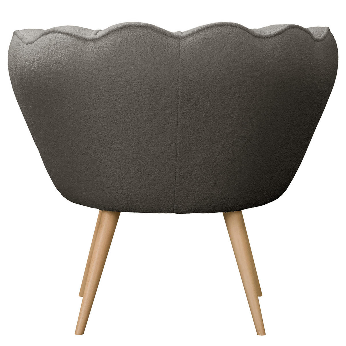 SESSEL - Bouclé, Füße Hell - Dunkelgrau/Beige, Birkenholz/Textil (75/74/75cm) - home24