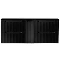 WASCHBECKENSCHRANK Newport-56 - Schwarz, Holzwerkstoff (140/60/40cm) - Lomado