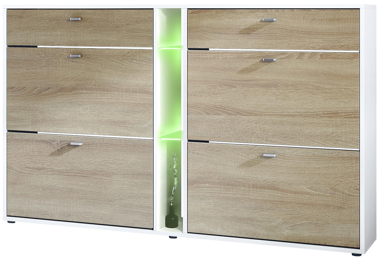 SCHUHSCHRANK Today Fronten in Eiche sägerau - Eiche San Remo, Holzwerkstoff (155.5/95/28cm) - Vladon