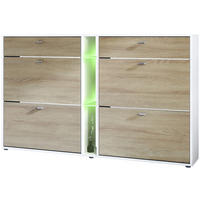 SCHUHSCHRANK Today Fronten in Eiche sägerau - Eiche San Remo, Holzwerkstoff (155.5/95/28cm) - Vladon