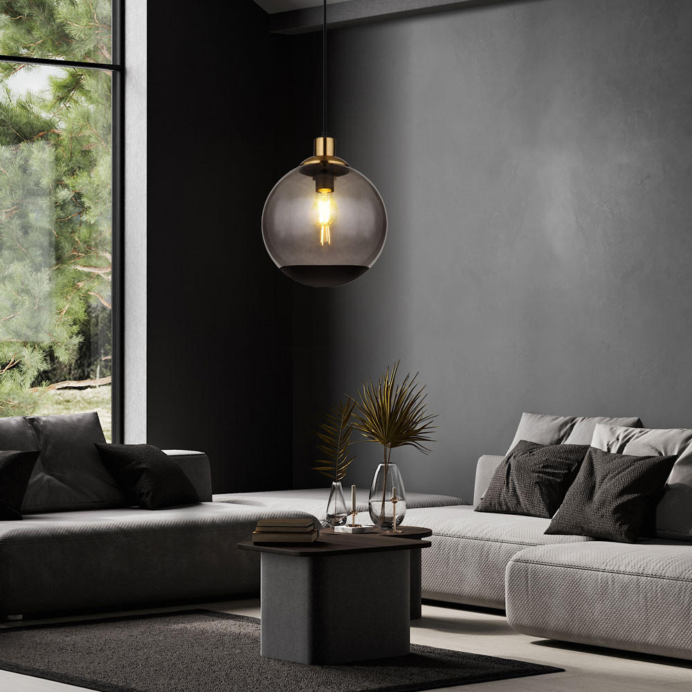 Thumbnail - Globo Lighting Pendelleuchte, Schwarz, Glas, Rund, 25x120x25 cm, Lampen & Leuchten, Innenbeleuchtung, Hängelampen, Pende...