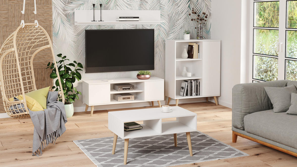 COUCHTISCH Sandi - Weiß, Holzwerkstoff (55/90/55cm) - RAUMHIRSCH FURNITURE