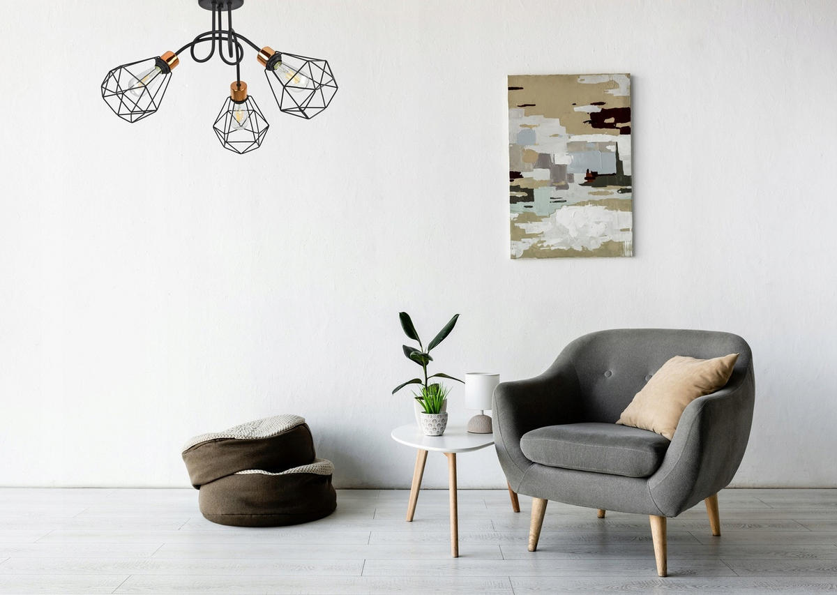 DECKENLEUCHTE EDISON II - Goldfarben/Schwarz, Metall (20/70/45cm) - kiki design