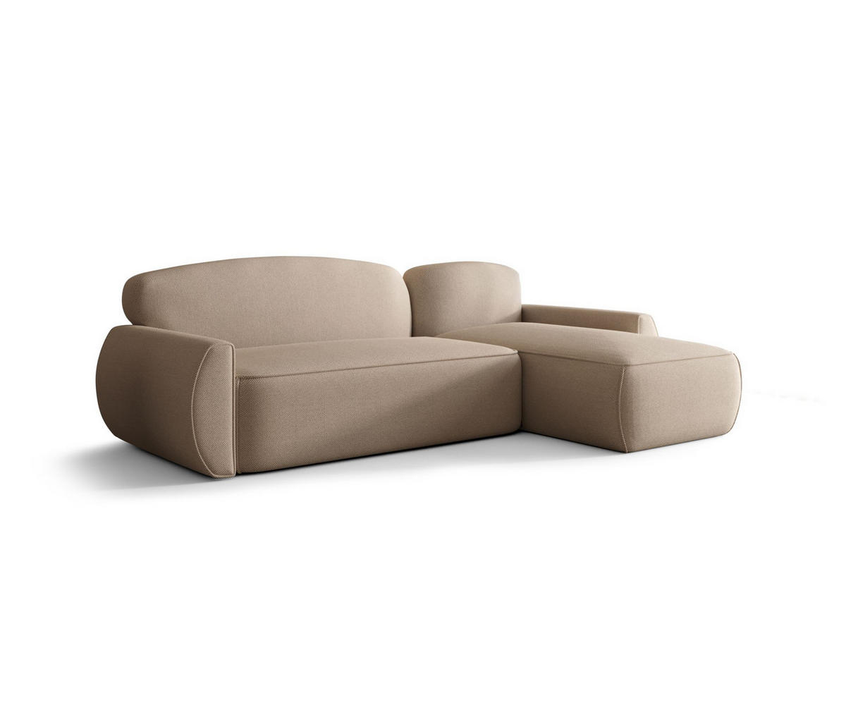 ECKSOFA mit Schlaffunktion LUCAS Curio 15 Rechts - Beige, Textil (240/145cm) - Bedante