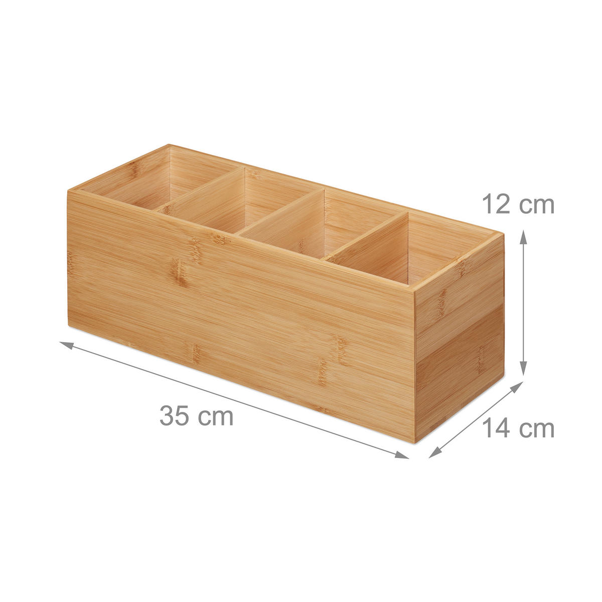 ORDNUNGSBOX - Hellbraun, Holz (35/12/14cm) - Relaxdays