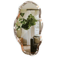 SPIEGEL 90x45 cm asymmetrisch mit Druck - Tropische Blätter - Transparent, Glas (45/90/0.4cm) - TULUP