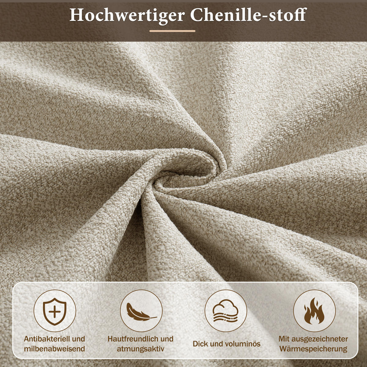 SCHLAFSOFA 90/190 cm & 180/190 cm in Beige Chenille mit 2 Schubladen, USB und Type-C - Beige, Holzwerkstoff/Textil (90/190cm) - WISHDOR