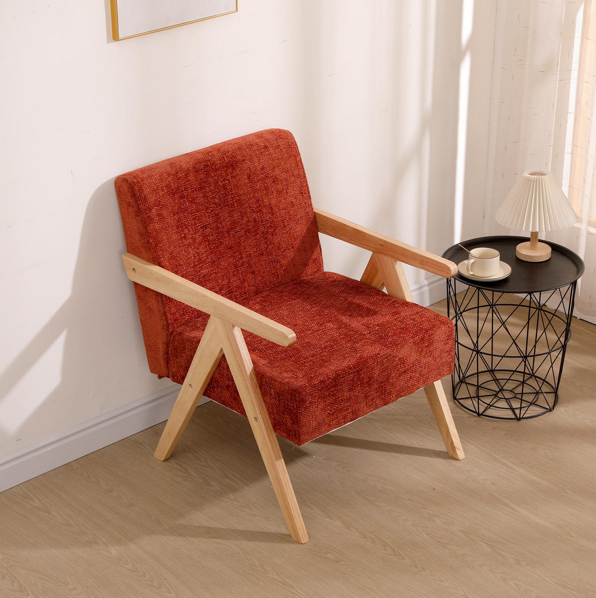 SESSEL Holz Terrakotta - Rot, Holz (64/80/60cm) - Nordlys