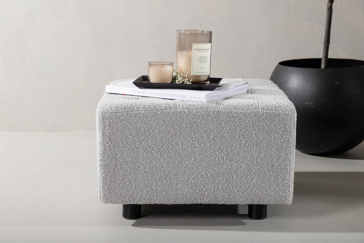 HOCKER schwarz hellgrau - Schwarz, Holzwerkstoff (51/32/51cm) - ebuy24