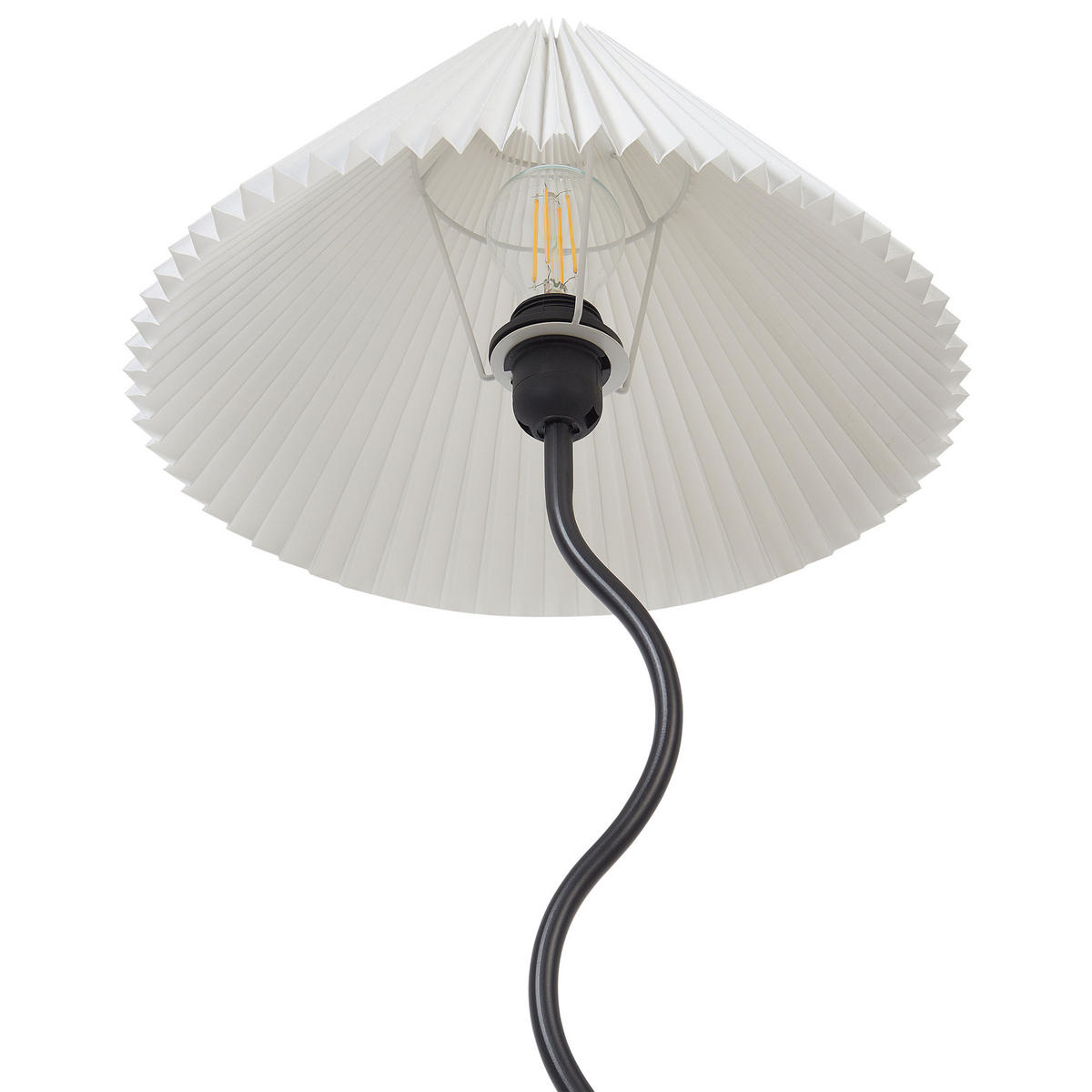 STEHLAMPE Weiß/Schwarz Jikawo - Schwarz/Weiß, Metall (25/25/161cm) - Beliani