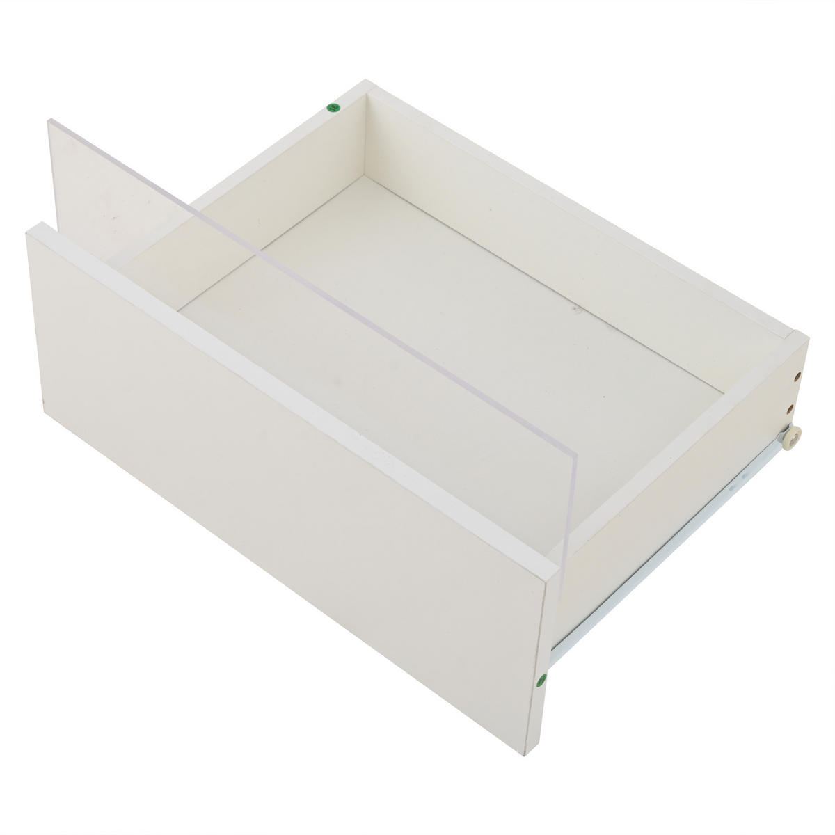 COUCHTISCH in Weiß Hochglanz-Couchtisch mit 2 Schubladen und LED-Licht für Wohnzimmer, B90/T45/H35.5cm - Weiß, Glas/Holzwerkstoff (45/90/35.5cm) - STILVORA