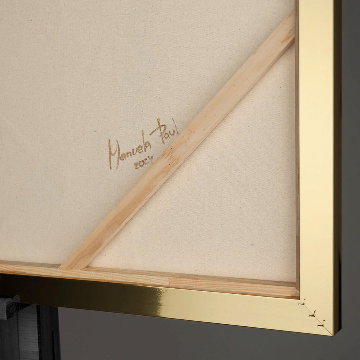 GEMÄLDE Farbige Harmonien Schattenfugenrahmen Gold 140x100 cm - Goldfarben, Holz (140/100cm) - YS-art gallery