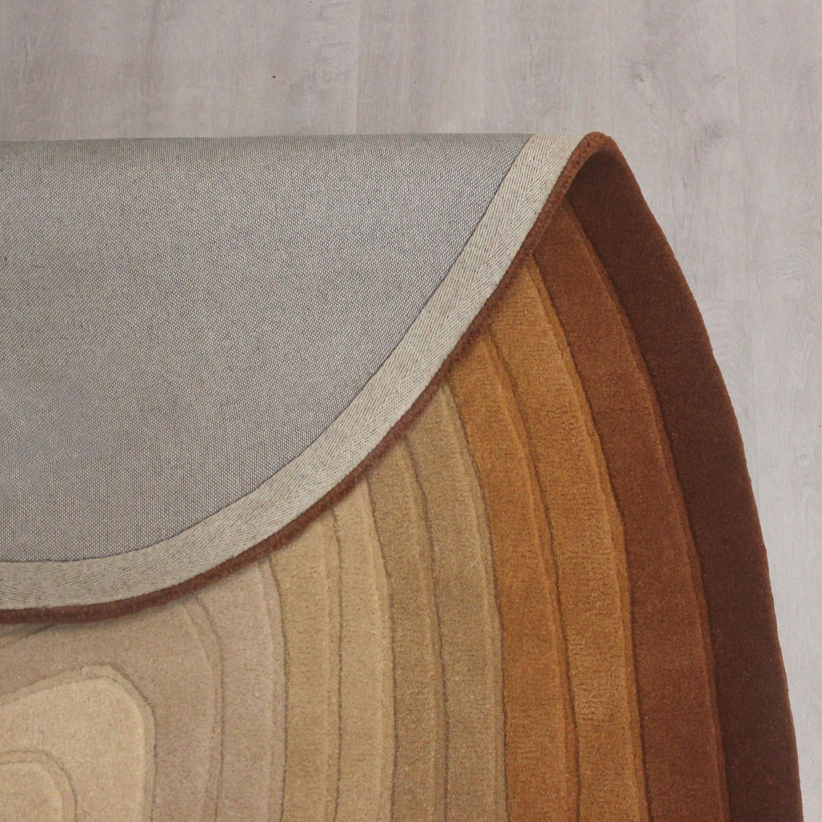 TEPPICH Wolle, Organische Form, Ombre Farbverlauf, Handgefertigt, Hoch-Tief-Flor-Effekt Terrakotta Oval 160x230 - Orange, Textil (160/230cm) - KADIMA DESIGN