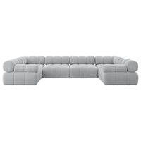 WOHNLANDSCHAFT modulares Sofa Birno-U2 - 380x190x70 cm Grau Cord - Grau, Holzwerkstoff/Textil (380/70/190cm) - ALTDECOR