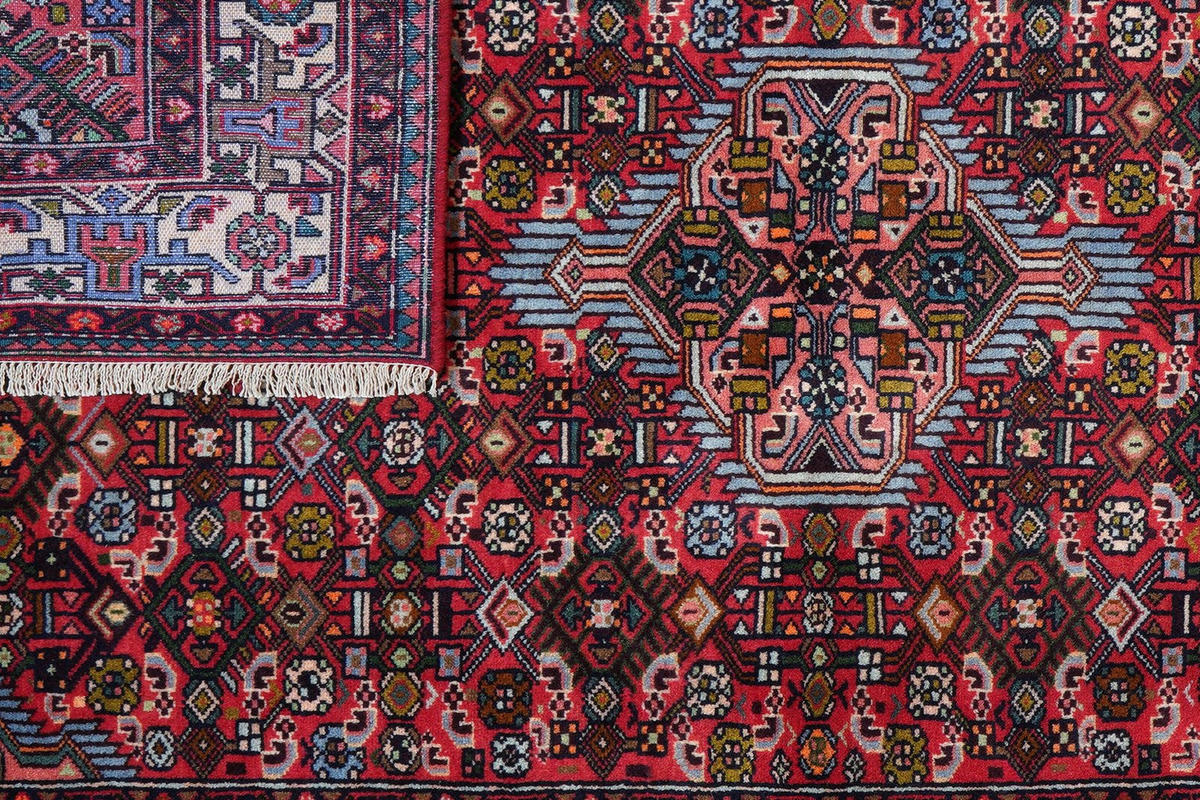 ORIENTTEPPICH handgeknüpft Assadabad Rot 200/127 cm Schurwolle - Rot, Textil (127/200cm) - Looma