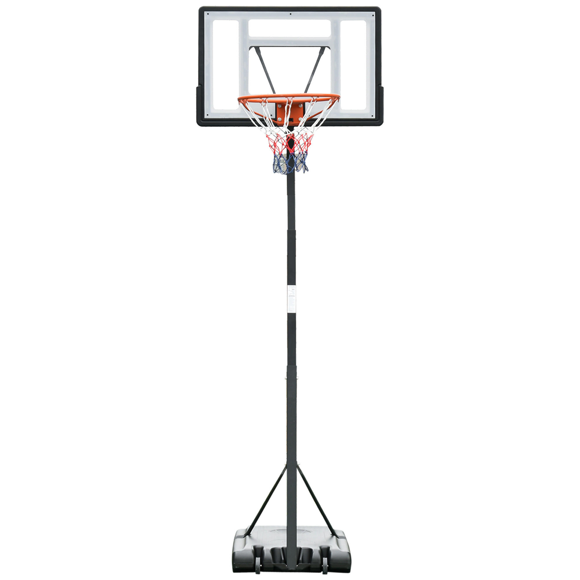 BASKETBALLKORB DE-18510 höhenverstellbar 2,55-3,05 m Schwarz/Weiß - Schwarz, Metall (165/90cm) - ComfortXL