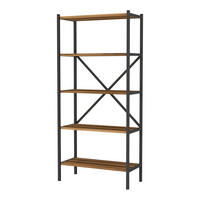 STANDREGAL Tomelilla - Anthrazit/Walnussfarben, Holzwerkstoff/Metall (66/160/34cm) - [en.casa]