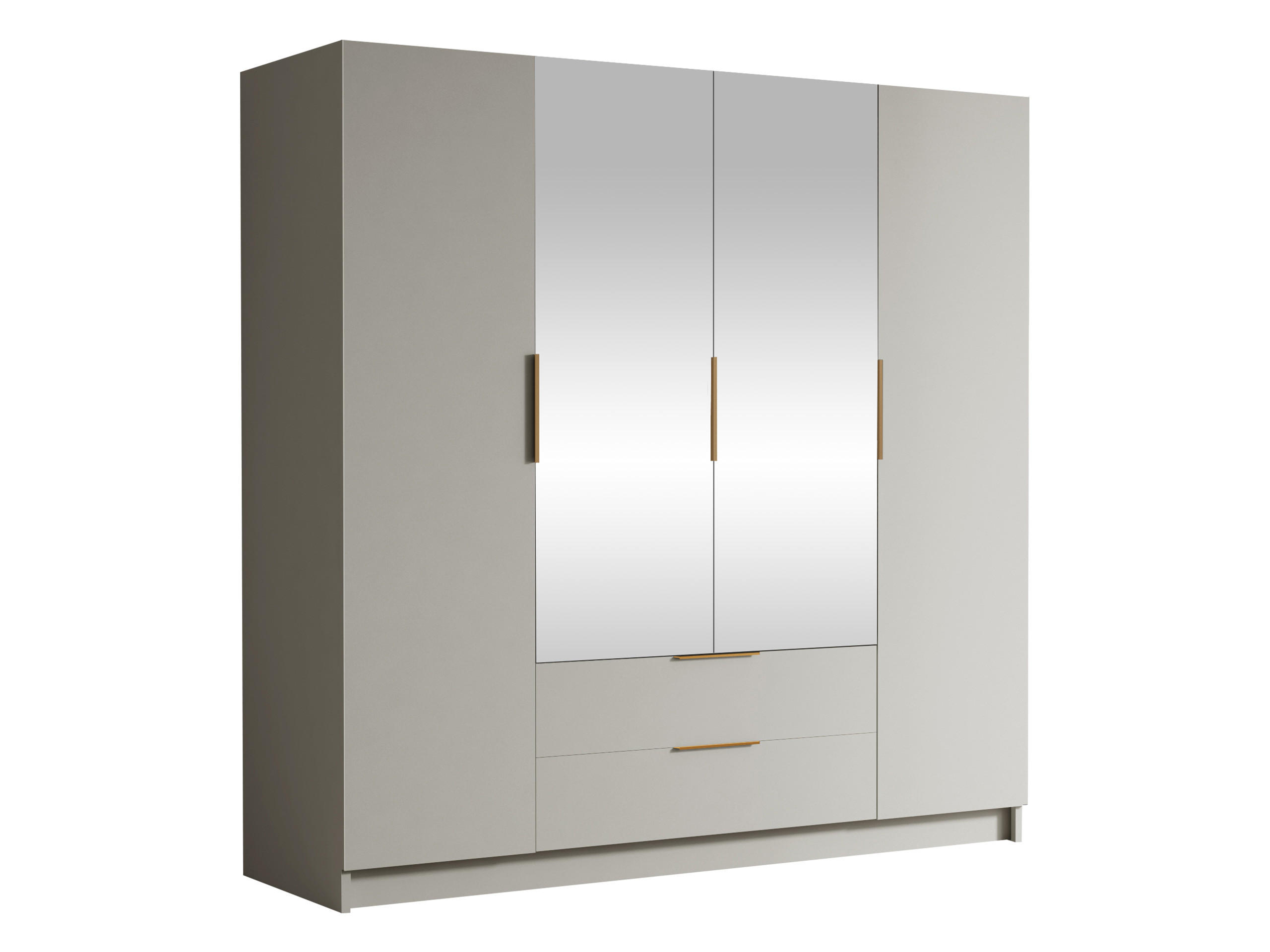 KLEIDERSCHRANK Sofia II - Kaschmir/Goldfarben, Holzwerkstoff/Kunststoff (200/216/60cm) - MIRJAN24