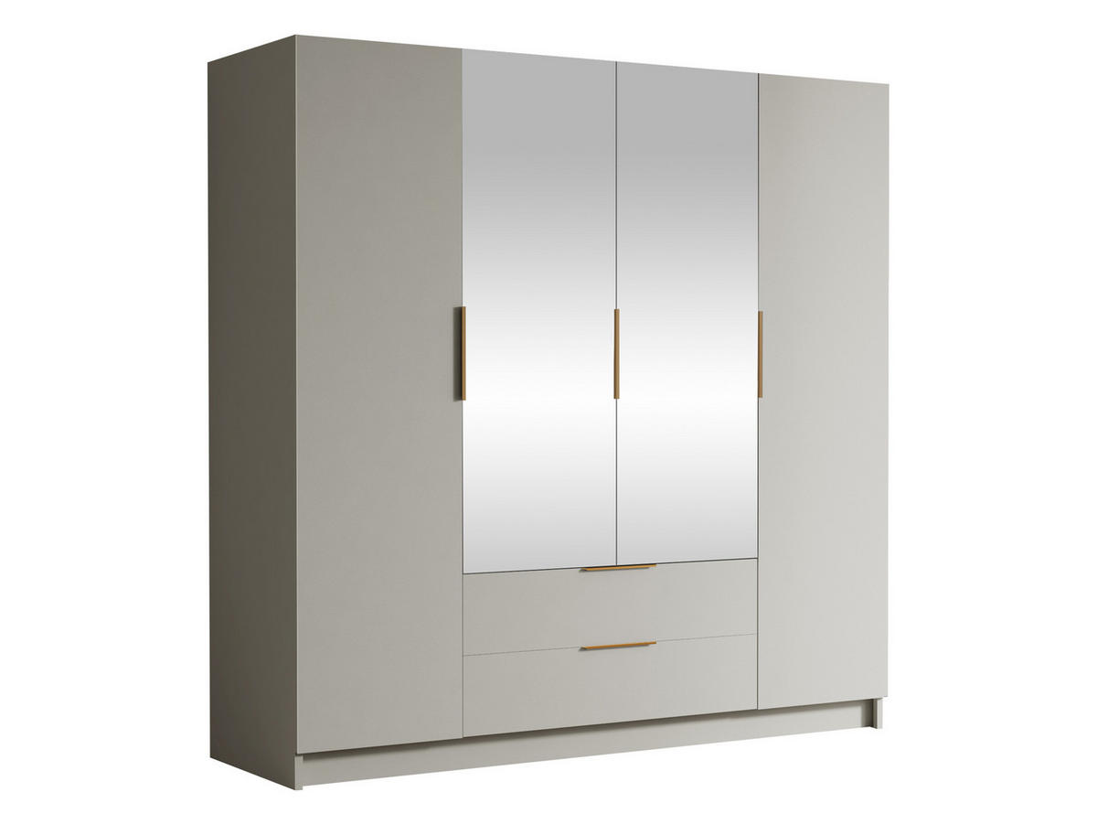 KLEIDERSCHRANK Sofia II - Kaschmir/Goldfarben, Holzwerkstoff/Kunststoff (200/216/60cm) - MIRJAN24