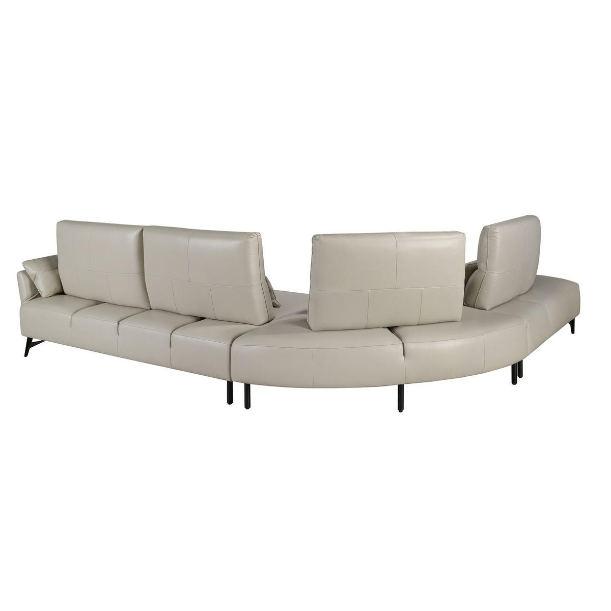 ECKSOFA Ecke Sand Schwarz 341/254/94 cm - Beige, Leder/Metall (341/254cm) - ANGEL CERDA