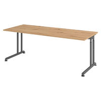 SCHREIBTISCH Serie-Z 80/200/74 cm in Wildeiche/Graphitfarben - Wildeiche/Graphitfarben, Holzwerkstoff (80/200/74cm) - bümö