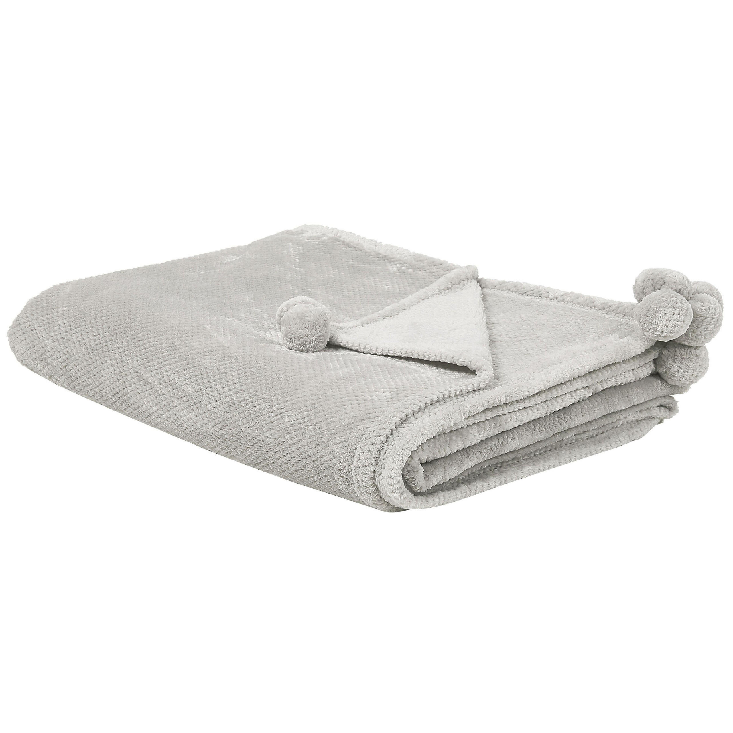 DECKE Hellgrau Saitler 200/150 cm - Hellgrau, Textil (150/200cm) - Beliani