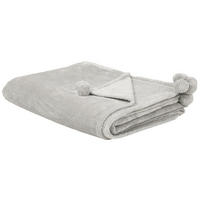 DECKE Hellgrau Saitler 200/150 cm - Hellgrau, Textil (150/200cm) - Beliani