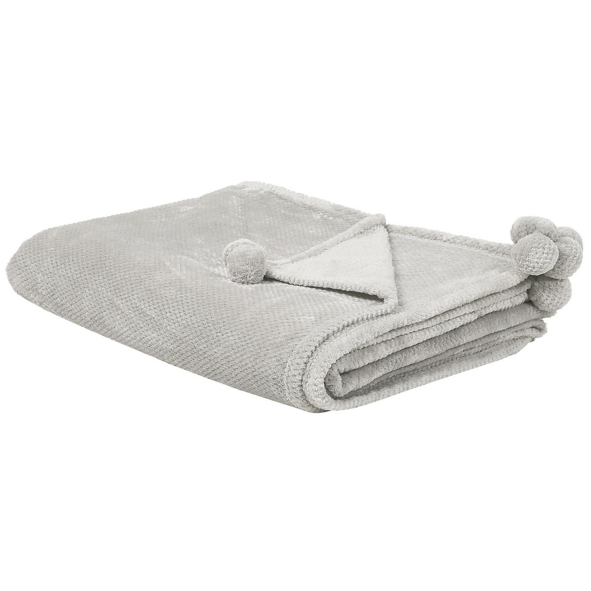 DECKE Hellgrau Saitler 200/150 cm - Hellgrau, Textil (150/200cm) - Beliani