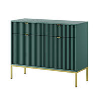 KOMMODE STELLARE 104/83/39 cm mit 2 Schubladen 2 Türen Hellgrün - Goldfarben/Hellgrün, Holzwerkstoff (104/83/39cm) - MASSENO