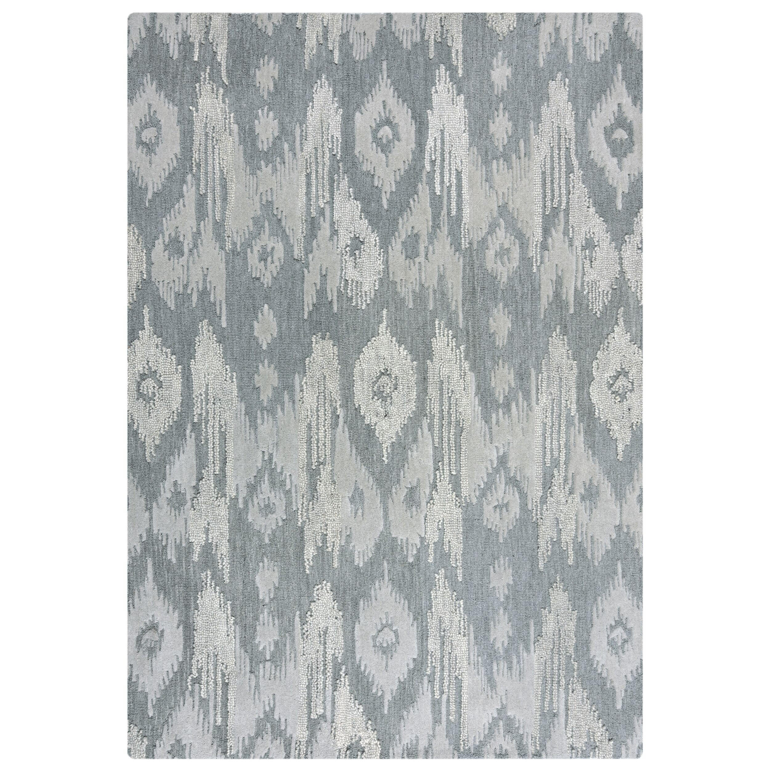 WOLLTEPPICH Ethno Ikat, Wohnzimmer Blau Rechteckig 160x230 - Blau, Textil (160/230cm) - KADIMA DESIGN