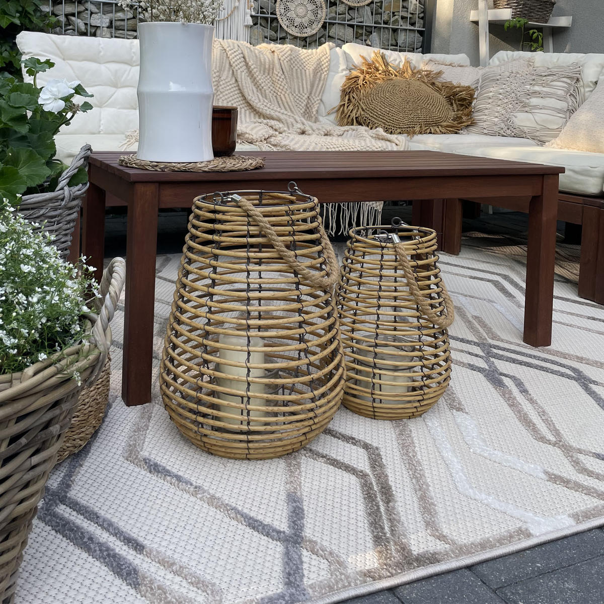TEPPICH In-Outdoor Beige Abstract, Streifen - Kurzflor Rechteckig Creme - 120 x 170 cm - Beige, Textil (120/170cm) - Mazovia