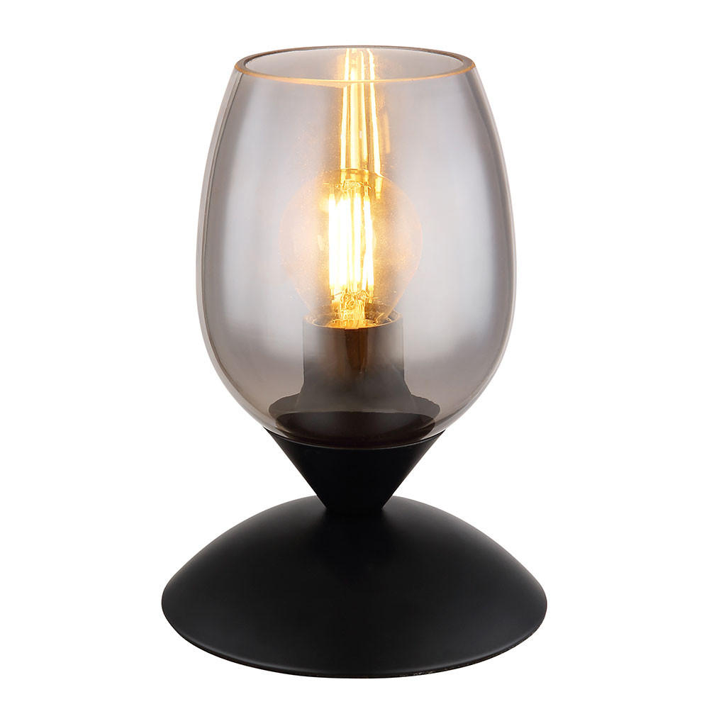 TISCHLEUCHTE Glas Rauch Schwarz - Schwarz, Glas (12.5/12.5/18cm) - Globo Lighting