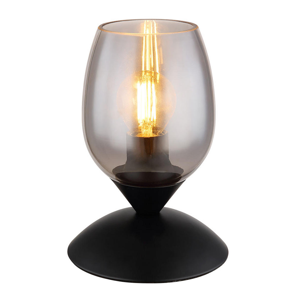 TISCHLEUCHTE Glas Rauch Schwarz - Schwarz, Glas (12.5/12.5/18cm) - Globo Lighting