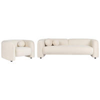 4-SITZER-SOFA Set Samtstoff cremeweiß Leiren - Weiß, Textil (83/83/224cm) - Beliani