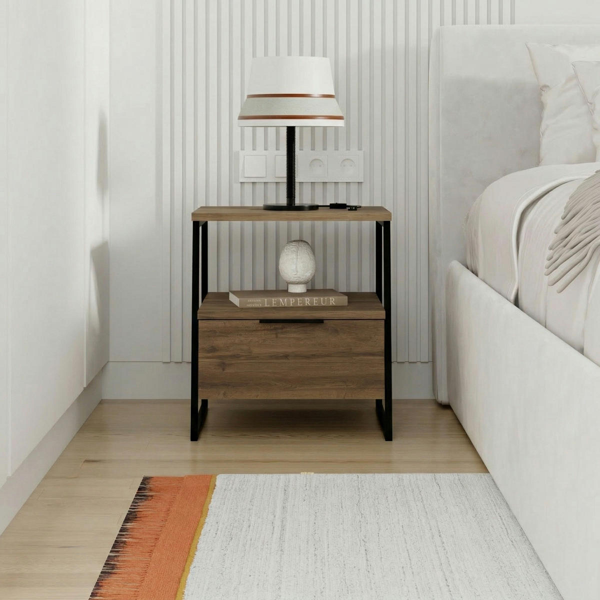 NACHTTISCH Pal Dunkle Eiche 45/40/50 cm - Walnussfarben, Holzwerkstoff (45/50/40cm) - Decortie