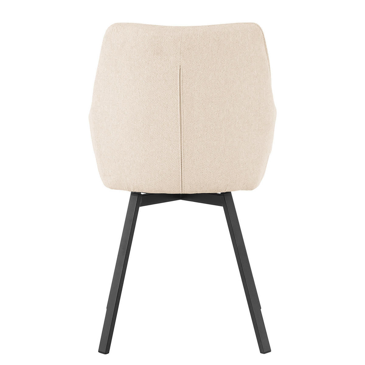 POLSTERSTUHL - 2er-Set - Eisen / Textil - Beige/Schwarz, Kunststoff/Textil (51/87/59cm) - home24