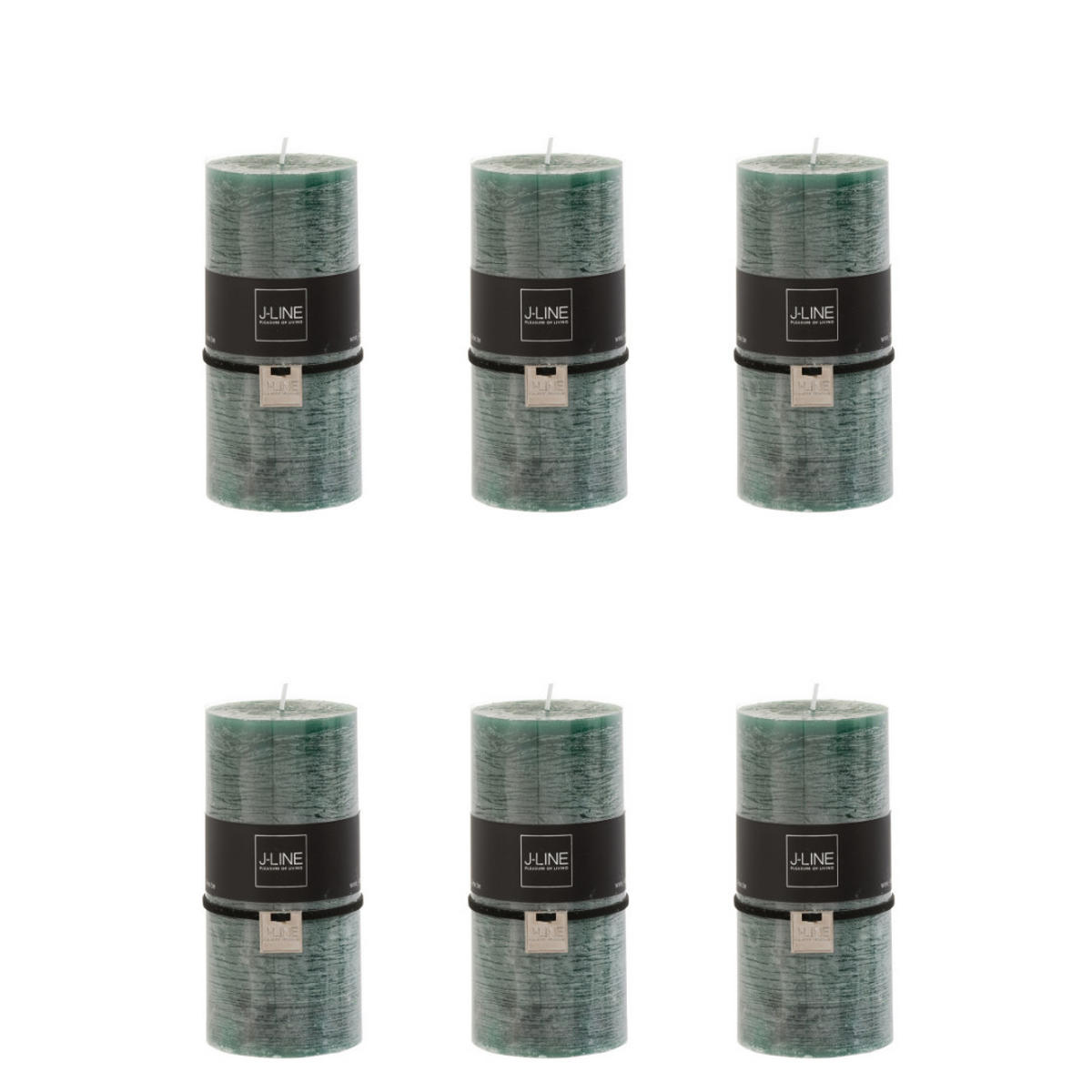 DUFTKERZE ZART - Dunkelgrün - L - 52 Std. - 6er set - Dunkelgrün, Paraffin (7/15cm) - J-Line