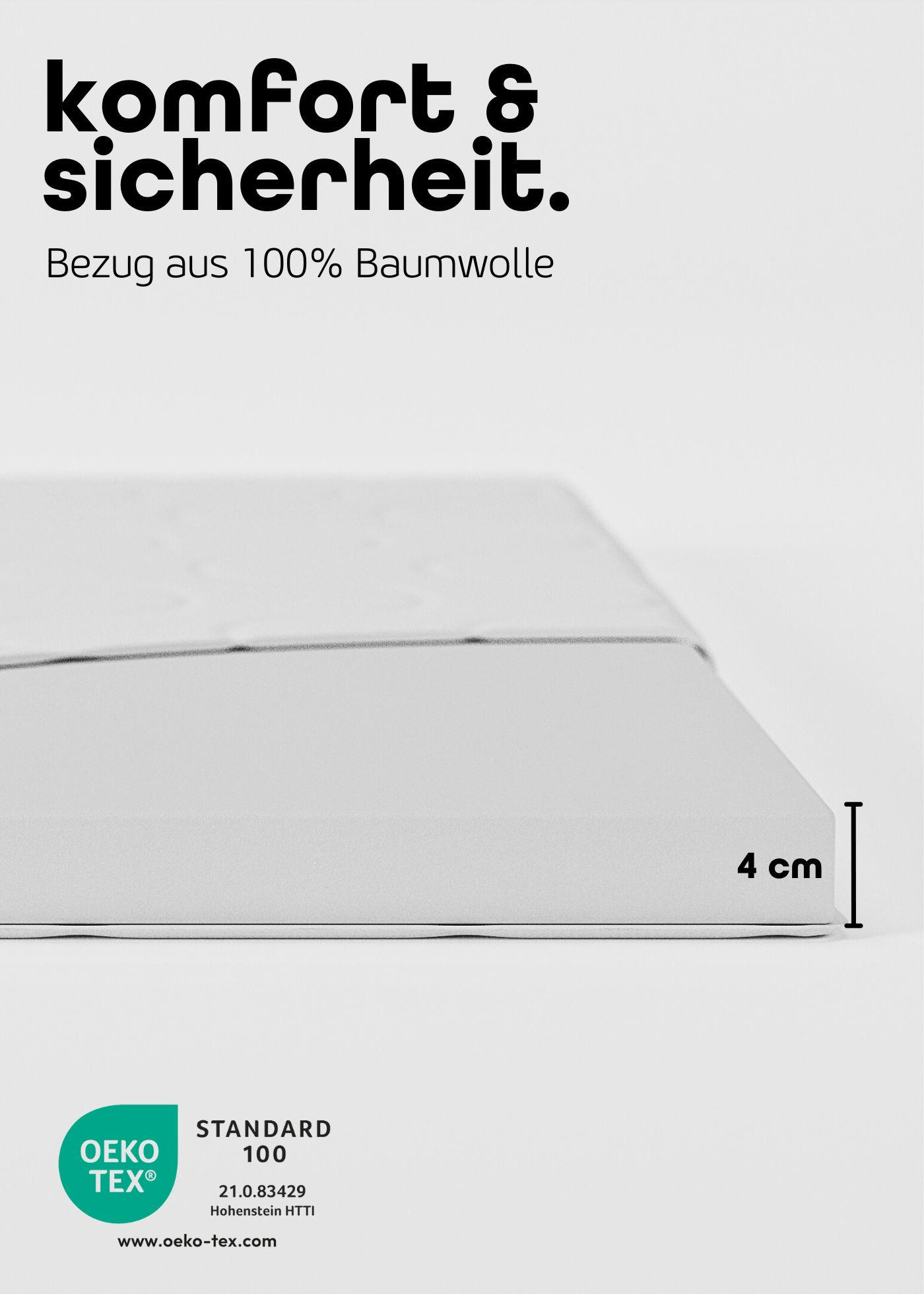 BABYMATRATZE für Laufgitter 75x100 cm, CLOUD Basic - Weiß, Textil (72/98cm) - Sämann – make a difference.