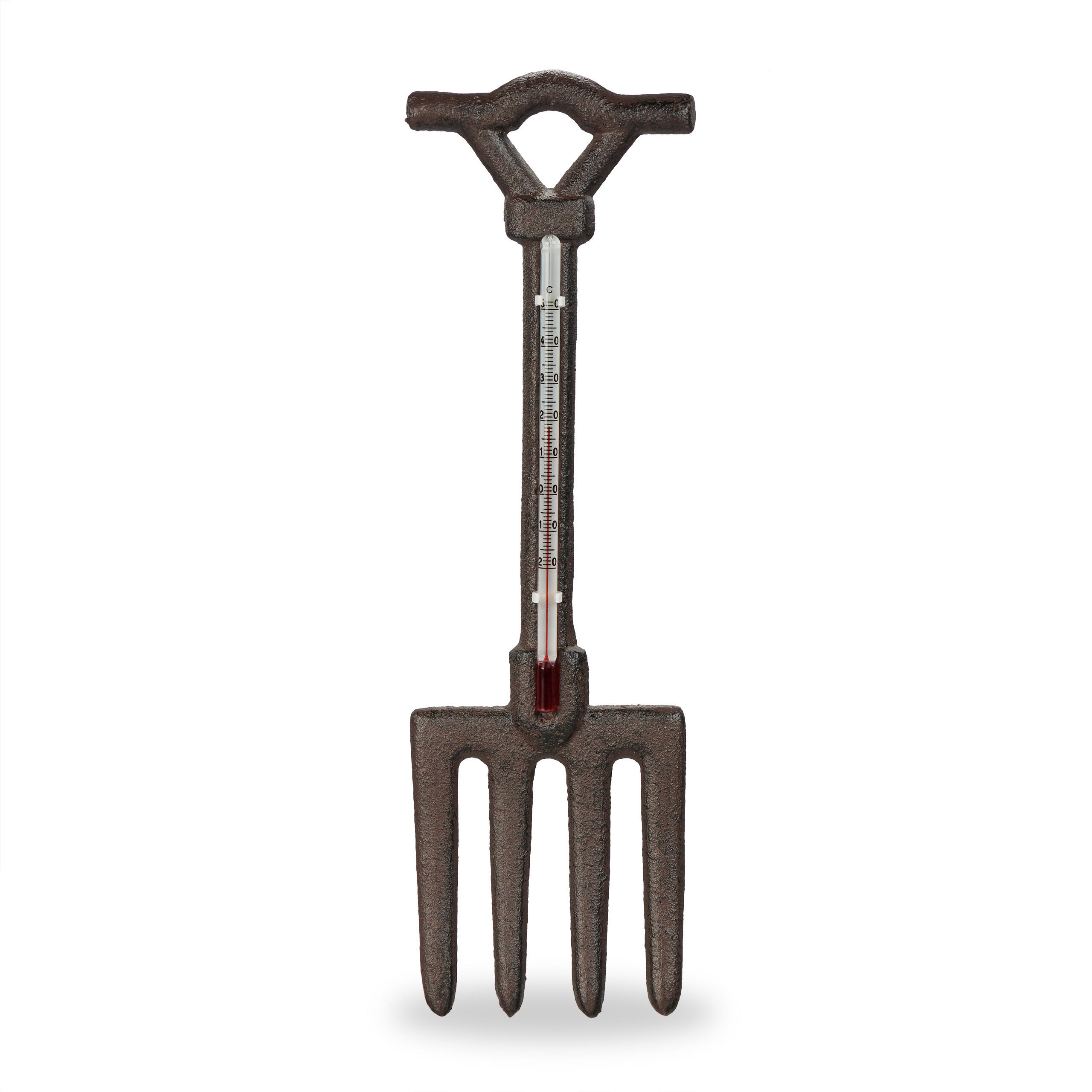 AUSSENTHERMOMETER - Dunkelbraun, Metall (1.5/30cm) - Relaxdays