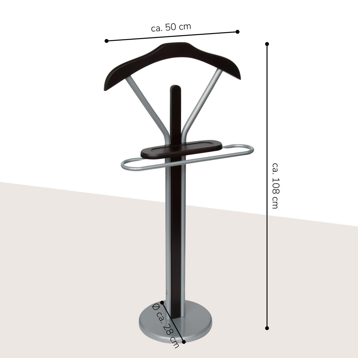 KLEIDERBUTLER, braun, Metall - Braun, Metall (47.5/108/30cm) - bremermann