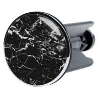 WASCHBECKENSTÖPSEL Marmor Schwarz - Schwarz, Kunststoff/Metall (4/7/7cm) - Sanilo